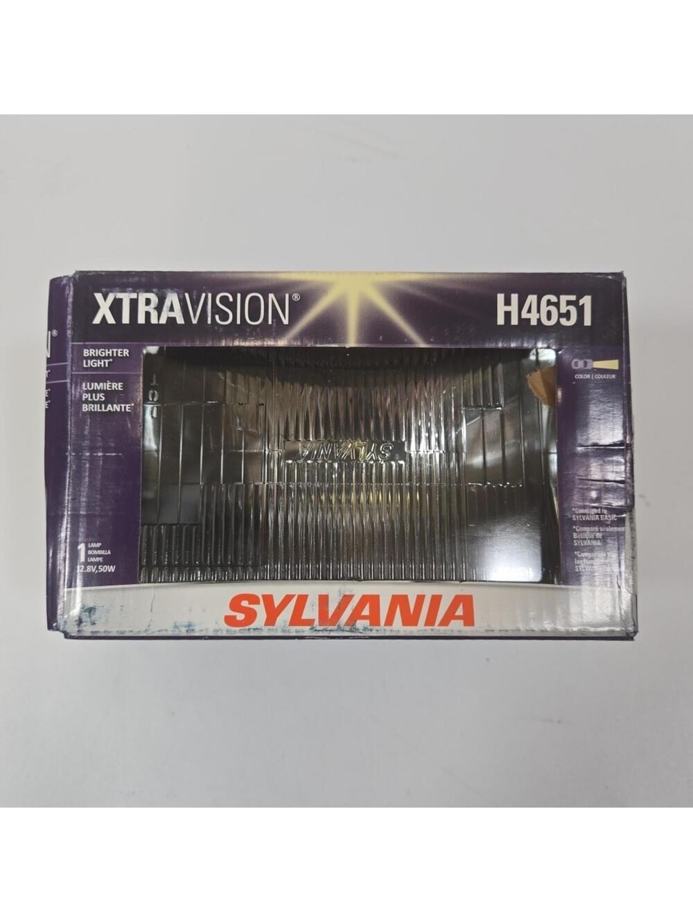 Sylvania H4651 XtraVision Sealed Beam Headlight Rectangular High Beam Halogen